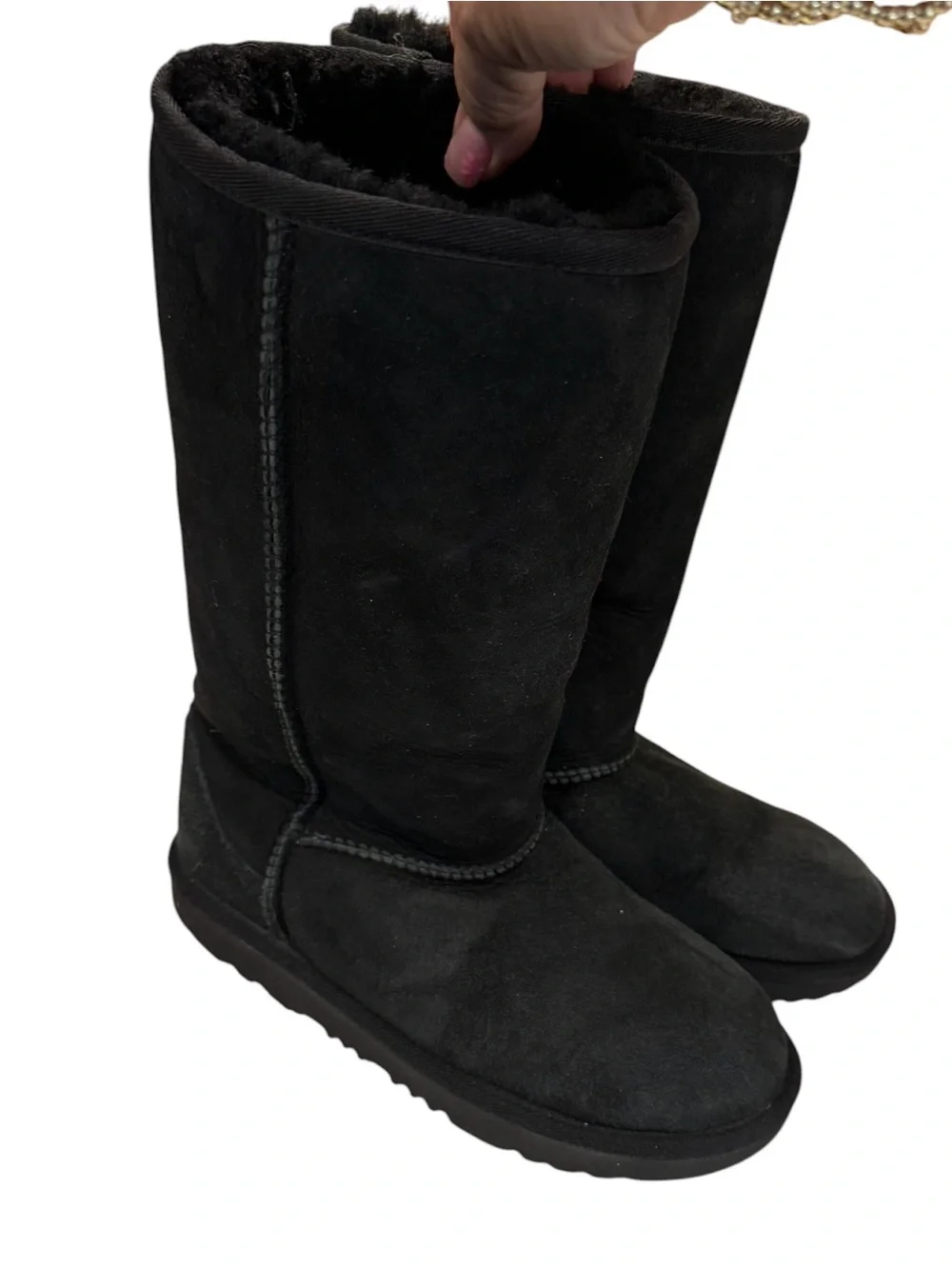 UGG Youth Girl’s Classic Tall Black Suede Boots Size 3